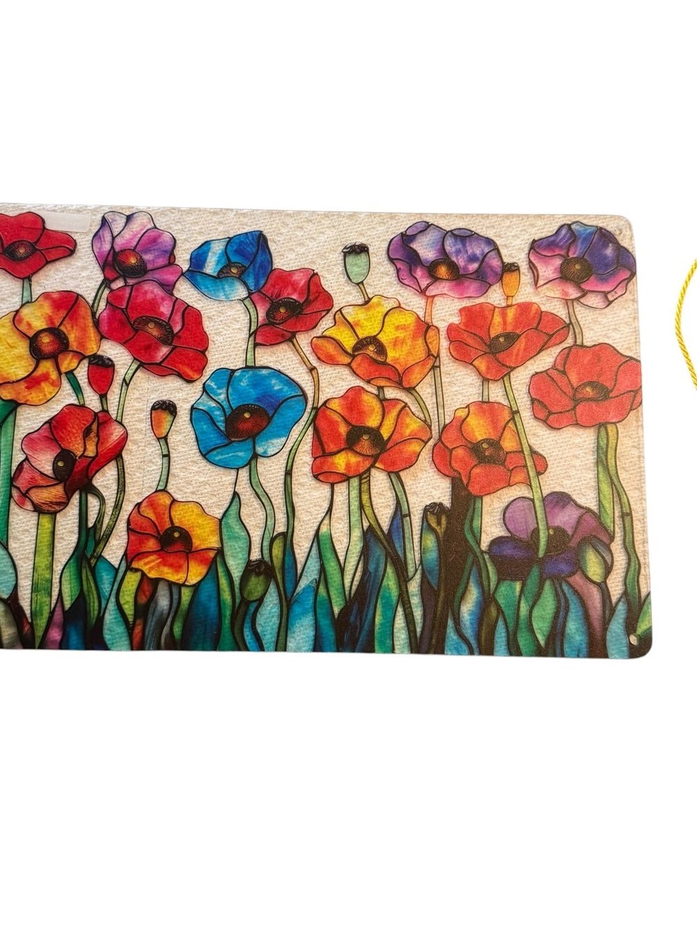 Sun Catcher Vibrant Poppy Flowers Window Decor Colorful Acrylic Hanging 12”x 8”